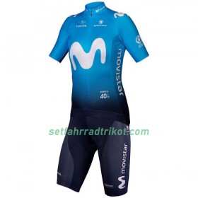 Fahrradbekleidung Radtrikot Kurzarm + Trägershorts 2020 Movistar Team Damen N001